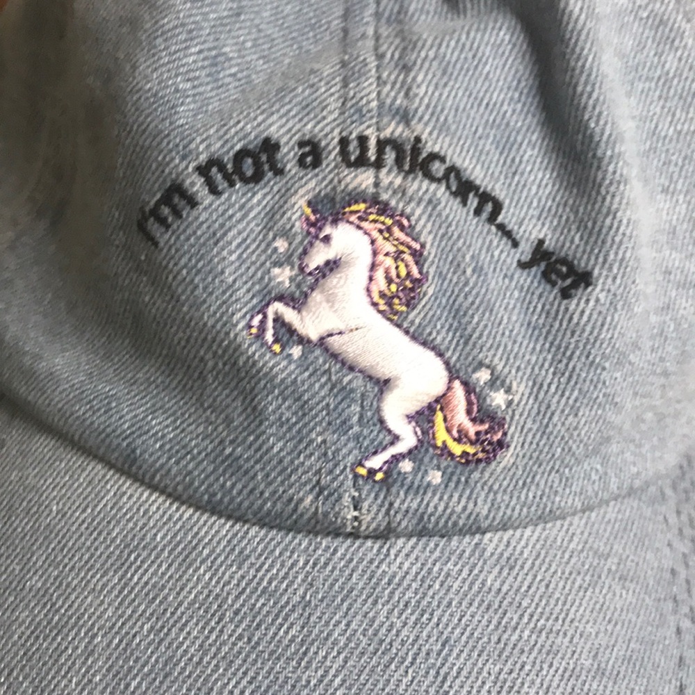 NWT denim unicorn hat